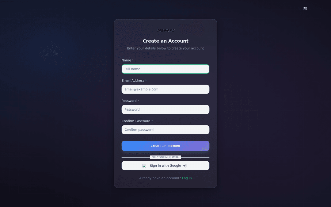 Mewayz Registration — email verification enforced — platform screenshot