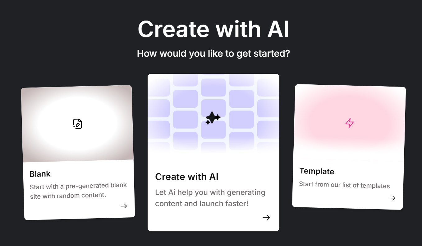 Create a site with AI in Mewayz