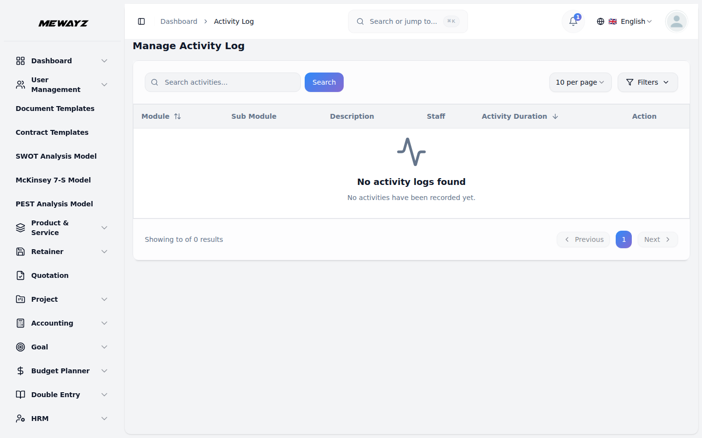 Activity logs